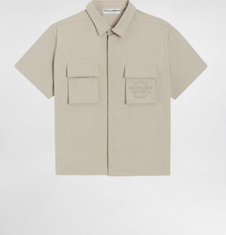 Dolce & Gabbana Gabardine Shirt - Man Beige 13 Years