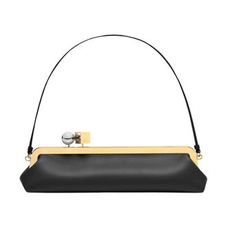 Jacquemus Handbags, female, Black, Size: ONE SIZE Leather Clutch Bag