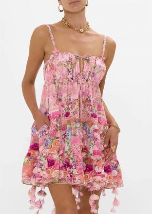 Camilla Gathered Bust Tiered Mini Dress In Totally Ozmopolitan