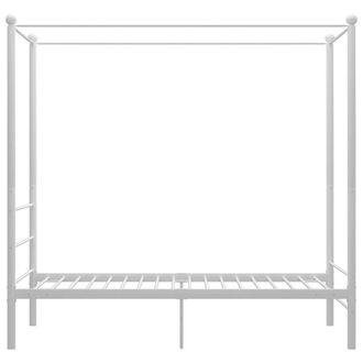 Berkfield Home Durable Canopy Bed Frame White Metal 90x200 cm