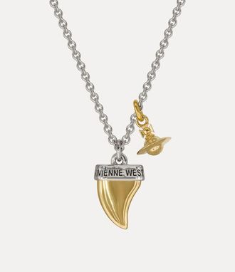 Vivienne Westwood Man. Shark Tooth Pendant Necklace Platinum-gold-black-patina Platinum-gold-black-patina Men