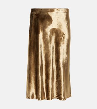 Vince Satin midi skirt