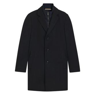 HUGO BOSS Hugo, Single-Breasted Coats, male, Blue, Size: M Dark Blue Bib Overall