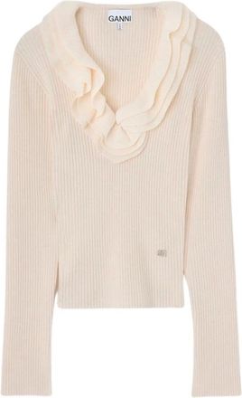 Ganni Mujer, Jerseys, Beige, Talla: S