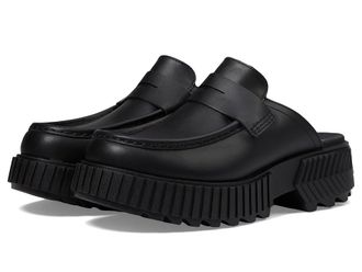 Sorel ONAtm AVE Loafer High Womens Heels Black/Jet : 8.5 B - Medium, Leather