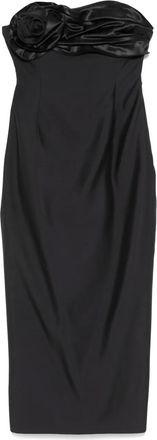 Magda Butrym Abito midi con ruches senza spalline - Nero