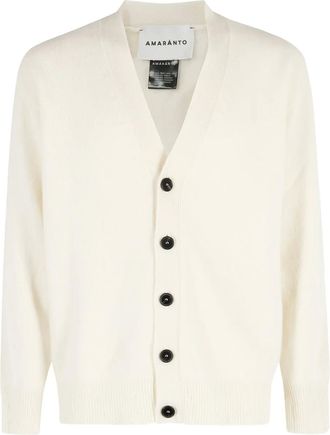 Amaranto V-neck long-sleeve cardigan - Neutrals