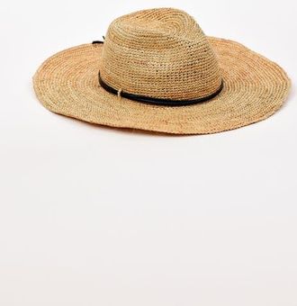 Hat Attack Raffia Crochet Continental in Natural/black at Nordstrom