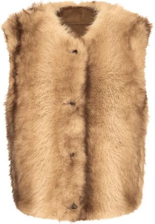 Urban Code Omkeerbare Bodywarmer - Dames - Bodywarmers - Bruin - M - Polyester - Jassen
