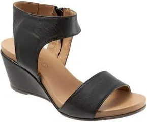 Bueno Ida Wedge Sandal in Black Leather at Nordstrom Rack, Size 10.5-11Us / 42Eu