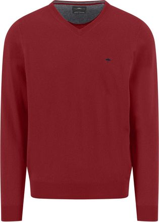Fynch-Hatton Wool/Cashmere Blend V-Neck Sweater, Garnet Red, XXL