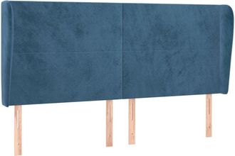 vidaXL Cabecero Con Orejas De Terciopelo Azul Oscuro 163x23x118/128 Cm Vidaxl