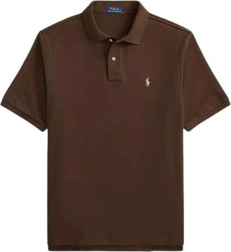 Polo Ralph Lauren Mesh-gebreid Poloshirt - Heren - Polos - Bruin - M - Katoen - Tops