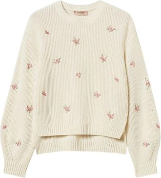 Twinset Round-neck Truien - Dames - Ronde hals truien - Wit - S - Truien & Vesten