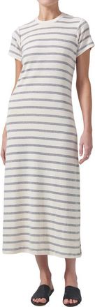 Citizens Of Humanity Goldie Stripe Rib Maxi T-Shirt Dress in Campanula Stripe at Nordstrom, Size X-Small