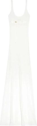 Jacquemus La Robe Maille Oranger - Dames - Maxi kleedjes - Wit - S - Polyester - Kleedjes