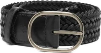 Dragon Diffusion Geweven Leren Riem - Dames - Riemen - Zwart - 90 CM - Leer - Accessoires