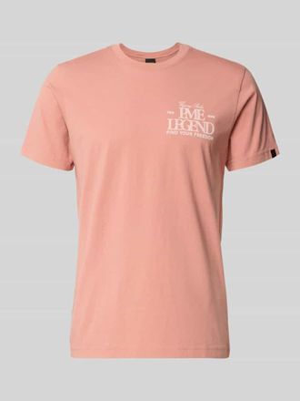 PME Legend T-Shirt mit Label-Print und Rundhalsausschnitt in Hellrot, Gr&ouml;&szlig;e XXXL