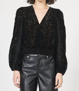 Dear John Denim Ambre Long Sleeve Blouse In Black Leopard