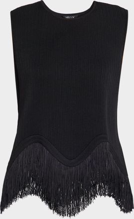 Misook x Lani Lynn Fringe-Hem Rib Knit Tank Top