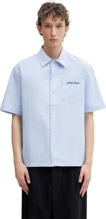 Daily Paper Clothing Script Short Sleeve Shirt - Heren - Overhemden - Blauw - Maat: 2XL Katoen