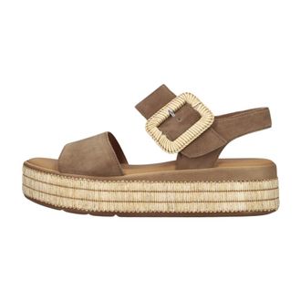 Gabor 562 Platform Sandal - Dames - Schoenen - Bruin - Maat: 38 1/2 EU Leer
