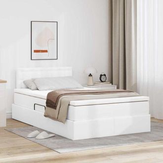 vidaXL vidaXL Letto con contenitore e materasso Bianco Puro 120 x 200 cm