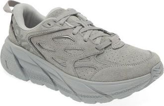 Hoka One One Clifton L Suede Sneaker in Limestone /Limestone at Nordstrom, Size 10.5 Womens