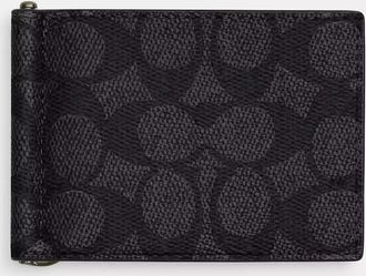 Coach Slim Money Clip Billfold Wallet In Signature Canvas
