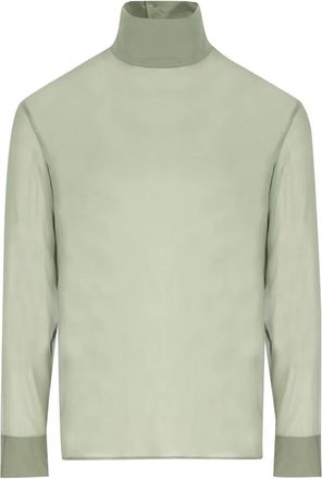 Gucci Overhemd met opstaande kraag en knopen - Groen