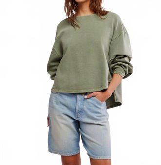 Free People Total Eclipse Tee In Oil Green