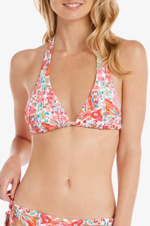 Helen Jon Soft Tie Halter Bra in Jungle De Rio at Nordstrom, Size X-Small