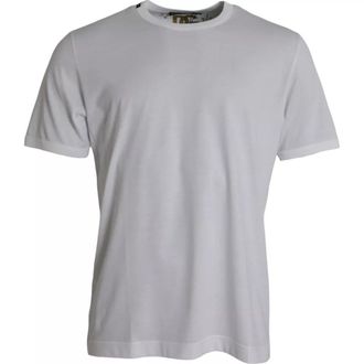 Dolce & Gabbana Mens Cotton Tshirt Classic Crew Neck - White - Size EU 46 (Mens)