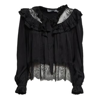 Self Portrait Blouses, female, Black, Size: XS Relaxed-Fit Blouse