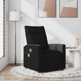 vidaXL Sill&oacute;n Reclinable De Masaje De Tela Negro Vidaxl