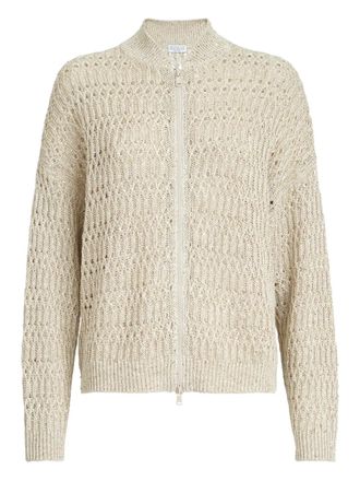 Brunello Cucinelli zip-up cardigan - Neutrals