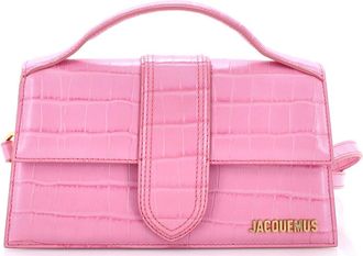 Jacquemus Le Grand Bambino Flap Bag Crocodile Embossed Leather