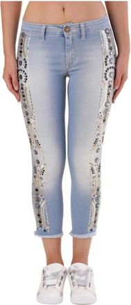 Met Cotton Cropped Jeans - Dames - Cropped Jeans - Blauw - W25 - Katoen - Jeans