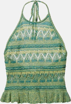 Etro Crochet halterneck cotton top