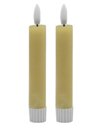BIDKhome Set of 2 Small Flameless Taper Candles