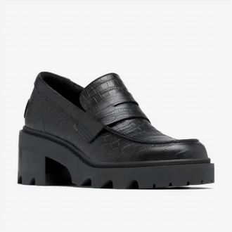 Sorel Womens Joan Now City Loafer In Black Croc