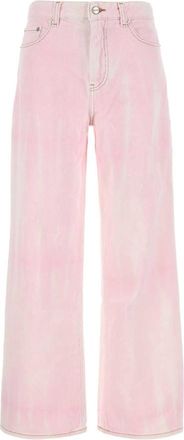 Ganni Pink Straight High Rise Jeans