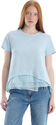 Wilt Boxy Short Sleeve Mixed Hem in Corydalis Blue at Nordstrom, Size Medium