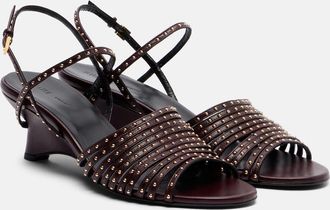 Khaite Drew 35 studded leather wedge sandals