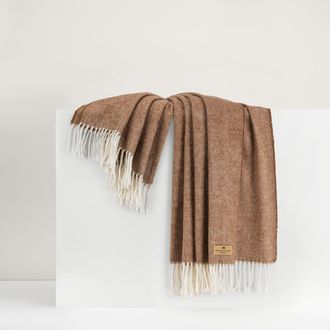 Lands Downunder Italian Herringbone Throw in Saddle at Nordstrom