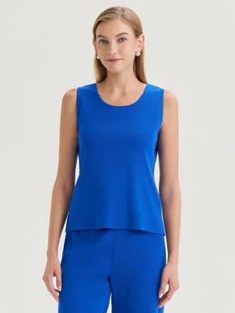 Misook Double Scoop Neck Mylana Knit Tank in Aegean Blue at Nordstrom, Size Xx-Large
