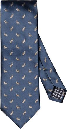 Eton Blue Rabbit Zijden Stropdas - Heren - Stropdassen - Blauw - ONE Size - Accessoires