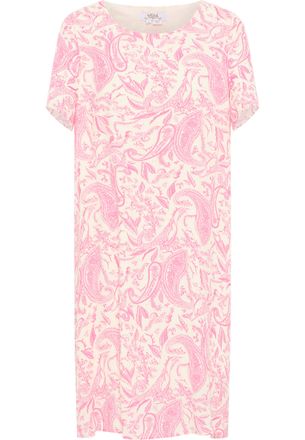 Usha Jurk met korte mouwen Dames roze wol wit