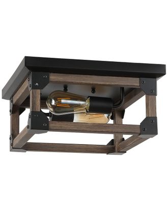 Jonathan Y Designs Jonathan Y Designs Cheshire 13In 2-Light Iron Rustic Farmhouse Led Light