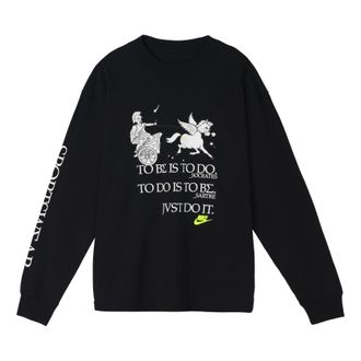 Nike Sportswear Printing Knit Round Neck Sports Black CZ4660-010